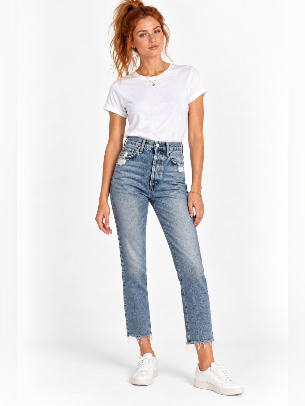 AGOLDE Riley High Rise Straight Crop Jeans Distressed Raw Hem Size 25